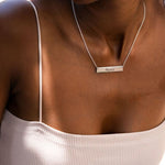 Load image into Gallery viewer, Custom Engraved Horizontal Bar Necklace
