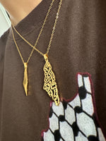 Load image into Gallery viewer, Dainty Palestine Map Necklace
