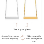 Load image into Gallery viewer, Custom Engraved Horizontal Bar Necklace
