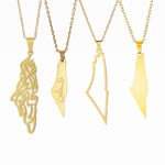 Load image into Gallery viewer, ‎فلسطين Map Necklaces - Gold Plated Stainless Steel