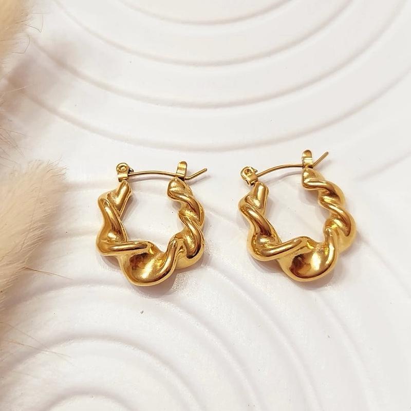 Chunky Twist Hoop Earrings