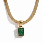 Load image into Gallery viewer, Herringbone Gem Necklace