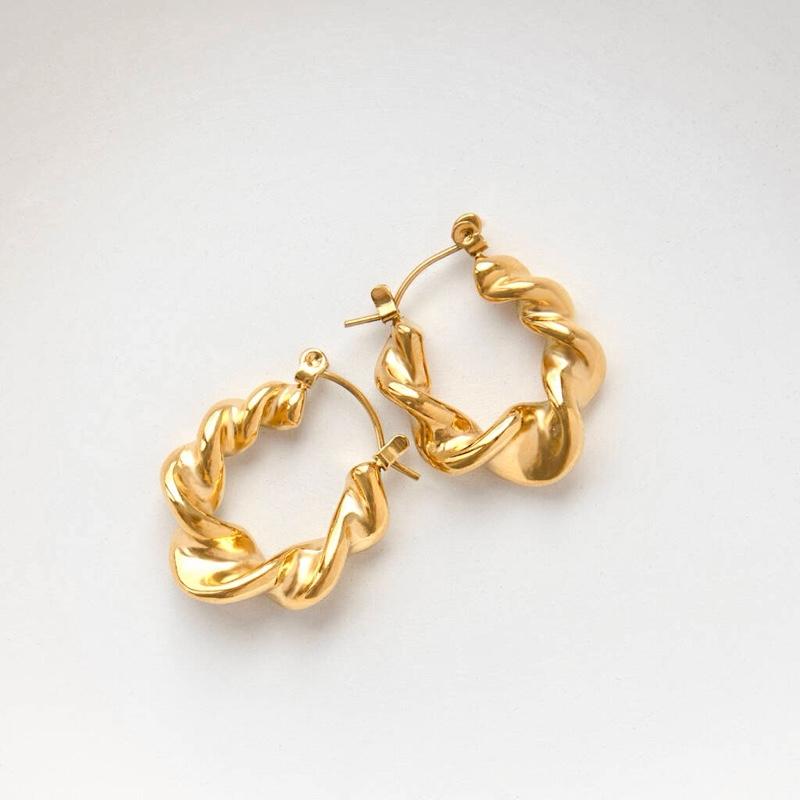 Chunky Twist Hoop Earrings