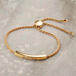 Load image into Gallery viewer, Serenity Bar Bracelet - Personalised Gold &amp; Silver Adjustable Rope-Style Chain Hypoallergenic Water-Heat-Sweatproof Stainless Steel Faith Reminder