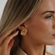 Textured Statement Stud Earrings