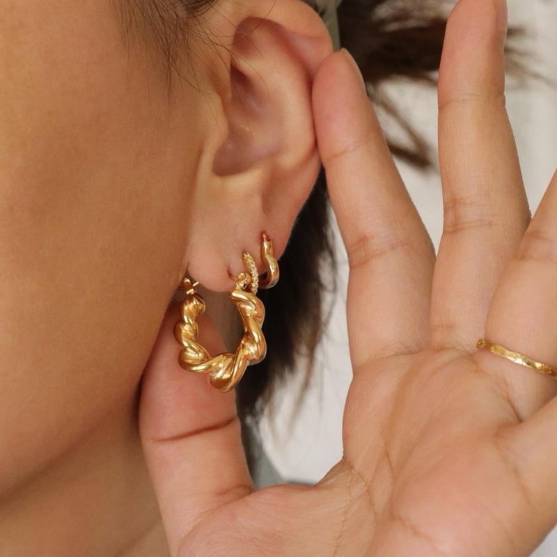 Chunky Twist Hoop Earrings