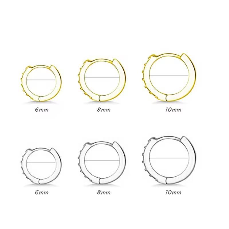 Embellished Huggie Hoop - Stainless Steel - Hypoallergenic - Water, Heat & Sweatproof Earrings