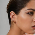 Load image into Gallery viewer, Flat Back CZ Stud Earrings - 18K Gold Plated Stainless Steel Hypoallergenic 3x A-Grade CZ Gemstones 3mm-8mm Sizes