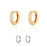 Load image into Gallery viewer, Embellished Huggie Hoop - Stainless Steel - Hypoallergenic - Water, Heat &amp; Sweatproof Earrings